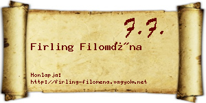 Firling Filoména névjegykártya